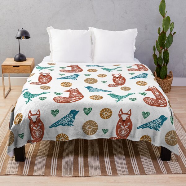 Item preview, Folkart Foxes and Birds designed and sold by ESpencerArts.