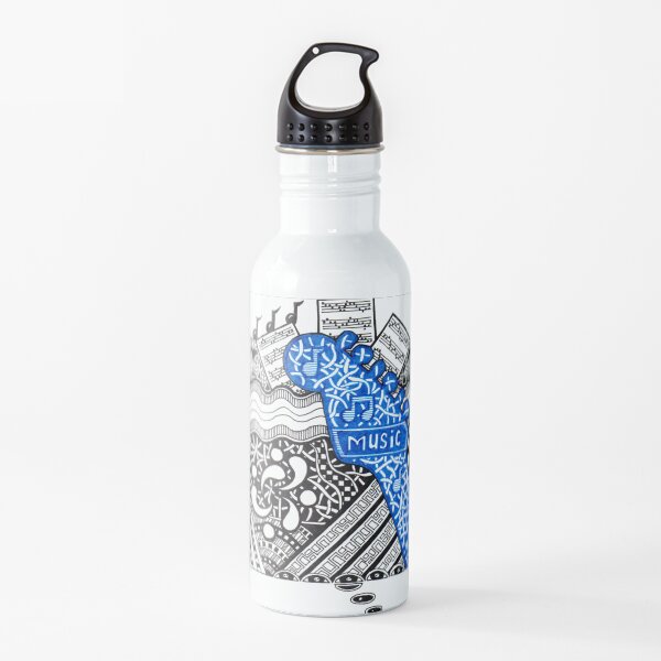 Music - Doodle Drawing Water Bottle