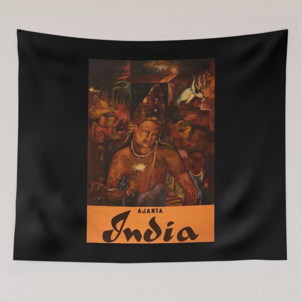 Item preview, retro classic India Ajanta poster designed and sold by CorasPosters.