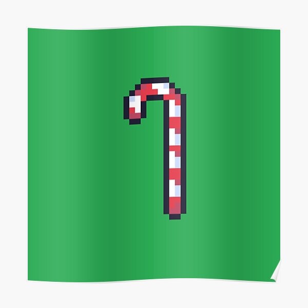 “Pixel Candy Cane” Poster by PWB-Studios | Redbubble
