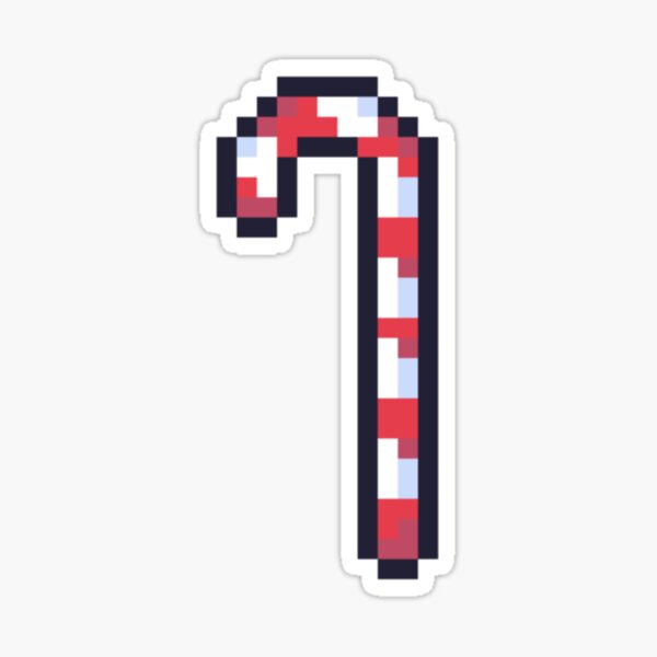 "Candy Cane Pixelart" Sticker for Sale by PWBStudios Redbubble