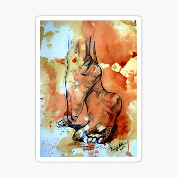 Barefoot in the rain Sticker