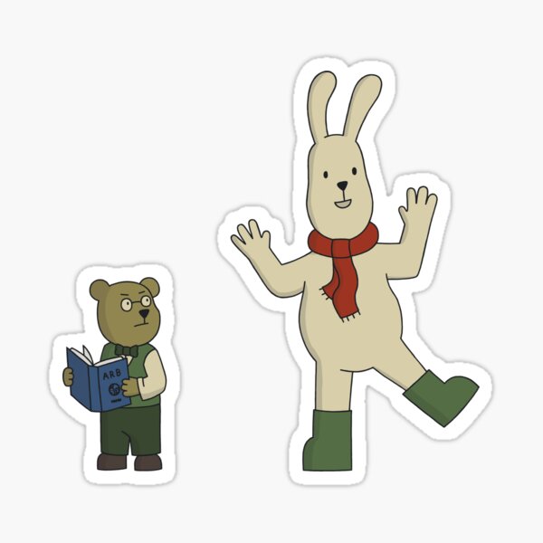 Rabbit and Darwin Sticker