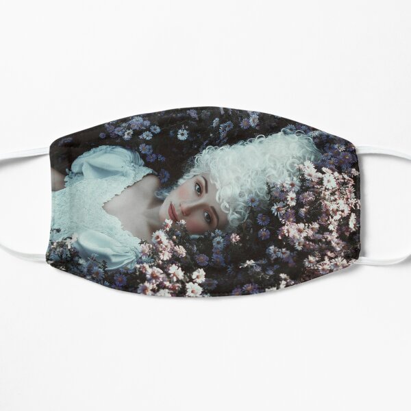 Beautiful girl is posing in a Middle Ages historical dress Flat Mask
