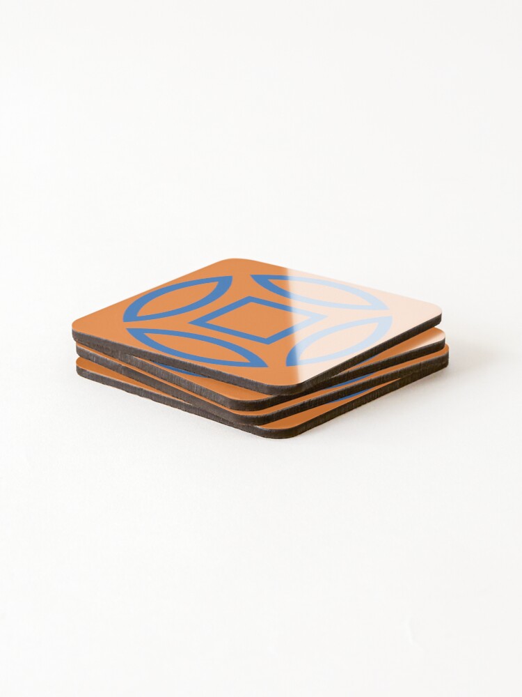 Thumbnail 4 of 5, Coasters (Set of 4), Geometric Pattern: Intersect Outline: Sunset Dramatica designed and sold by redwolfoz.