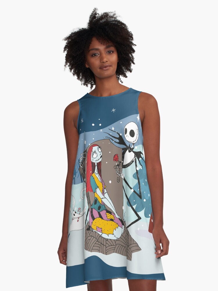 Jack Skellington and Sally The Nightmare Before Christmas Vestido  acampanado