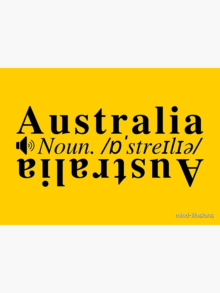 "Clever Australia definition (upside down the land down under). Gold