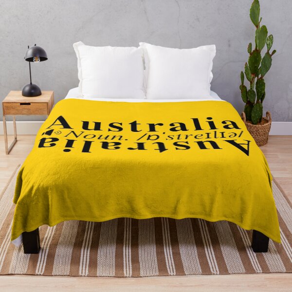 Item preview, Clever Australia definition (upside down - the land down under). Gold background. designed and sold by mind-illusions.