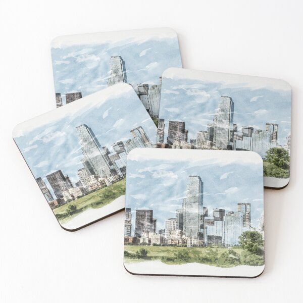 Item preview, Dallas Texas USA Unique Watercolor Travel Souvenir Fine Art Painting designed and sold by Naumovski.