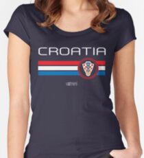 Football - Croatia (Away Blue) Women's Fitted Scoop T-Shirt