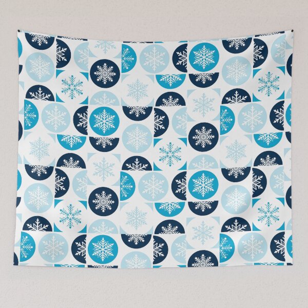 Item preview, Snowflakes Christmas patchwork in blue and white  designed and sold by Fibracreativa.