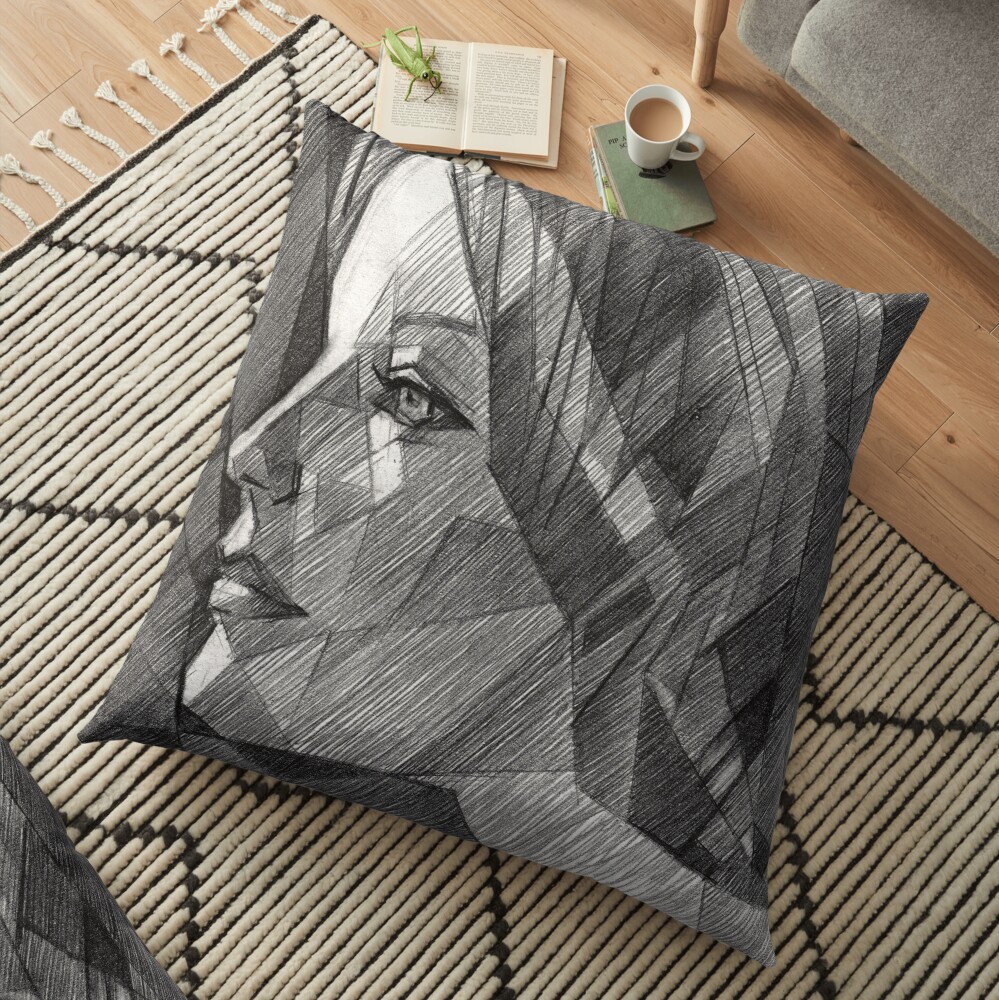 Romy Schneider Floor Pillow