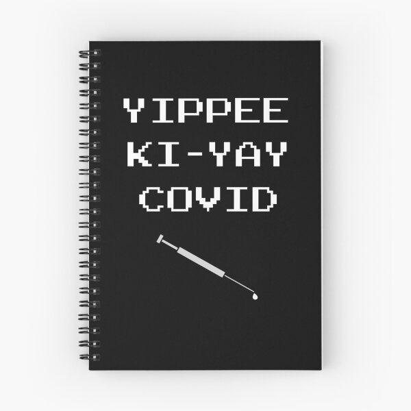 Item preview, Yippee ki yay COVID - funny vaccine retro vintage arcade style black typography (dark mode) designed and sold by Deegital18.