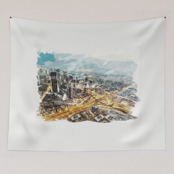 Item preview, Dubai UAE Unique Watercolor Travel Souvenir Fine Art Painting designed and sold by Naumovski.