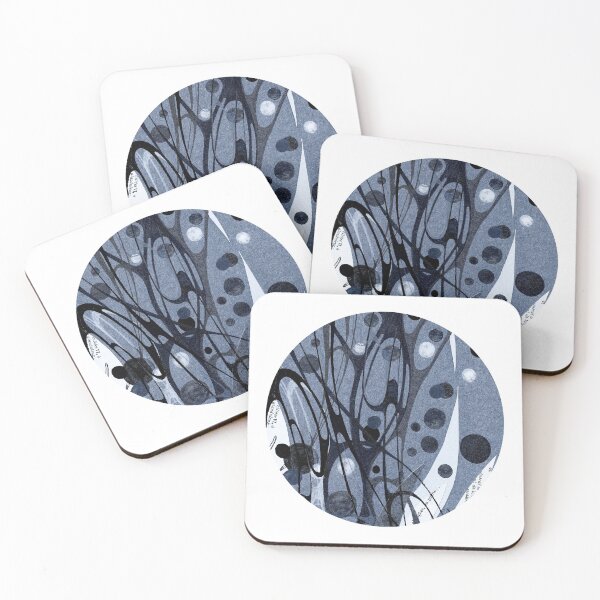 Item preview, SILVER ORIGIN - Original handmade collage & inks fine art circle designed and sold by Azanza.