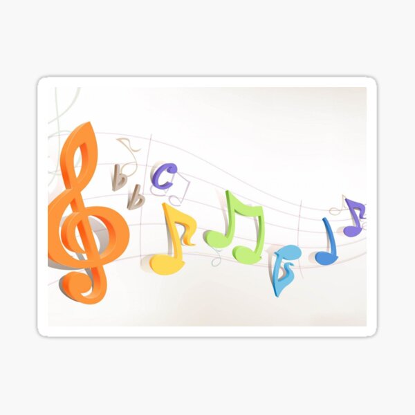 depicting notes with colors Sticker
