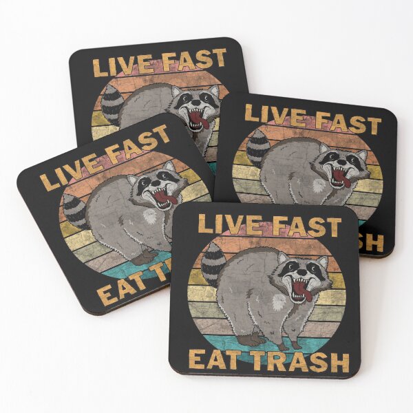 Item preview, Raccoon - Live Fast Eat Trash designed and sold by ValentinaHramov.