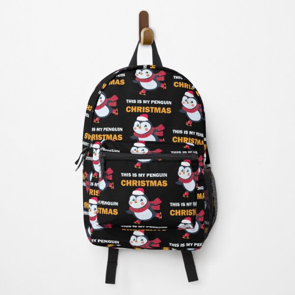 Item preview,  This is my penguin christmas light text funny ice skating cute penguin with christmas scarf  designed and sold by SGS-.