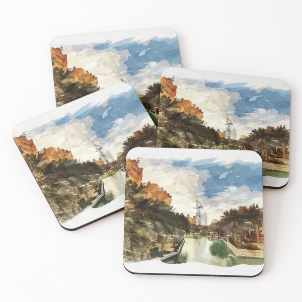 Item preview, Dubai Emirates Awesome Watercolour Souvenir Fine Art Painting designed and sold by Naumovski.