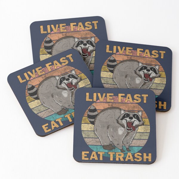 Item preview, Raccoon - Live Fast Eat Trash designed and sold by ValentinaHramov.