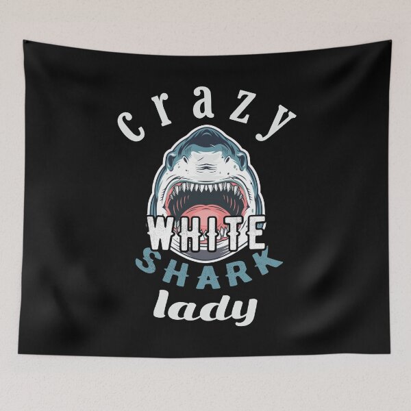 Item preview, Crazy White Shark Lady Gift designed and sold by Scratches Tees.