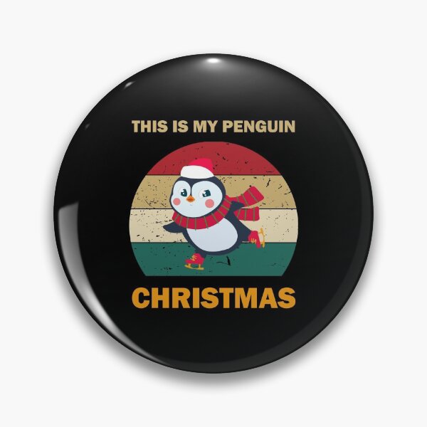 Item preview, This is my penguin christmas vintage funny ice skating cute penguin with christmas scarf  designed and sold by SGS-.