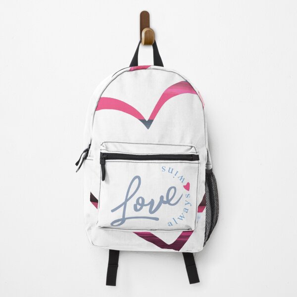 Item preview, Love Always Wins - pink and blue valentine heart on fresh white designed and sold by Caroline Laursen.