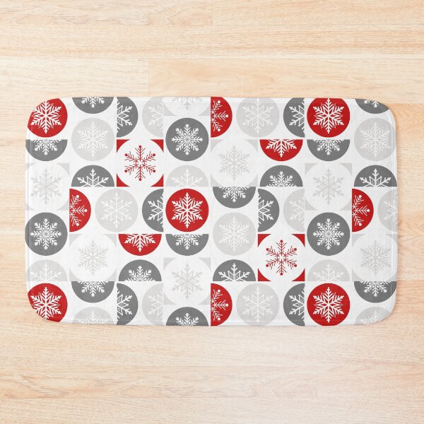 Item preview, Snowflakes Christmas patchwork in red and grey designed and sold by Fibracreativa.
