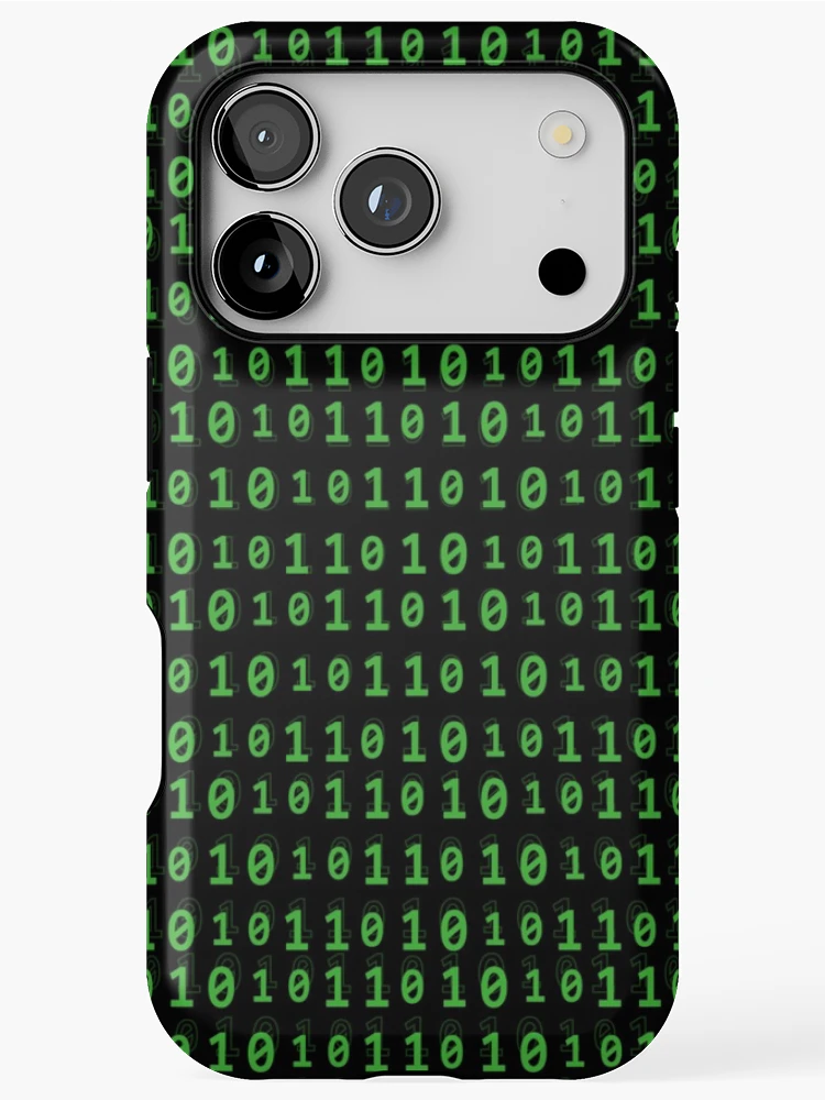 Thumbnail 1 of 4, iPhone Case, Green Binary Code Pattern designed and sold by TSlayerMerch.