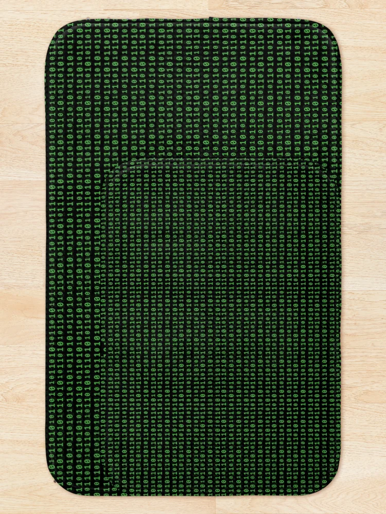 Thumbnail 5 of 6, Bath Mat, Green Binary Code Pattern designed and sold by TSlayerMerch.