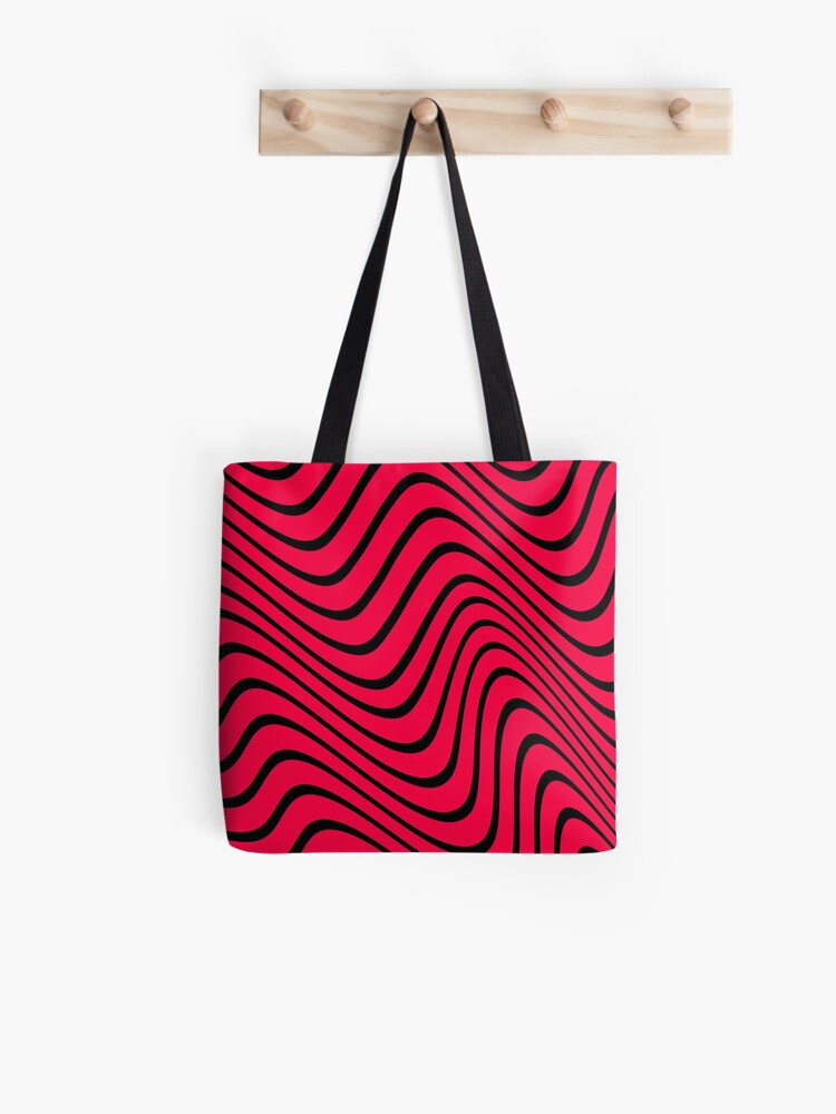 Waves  Dark red small shopping bag