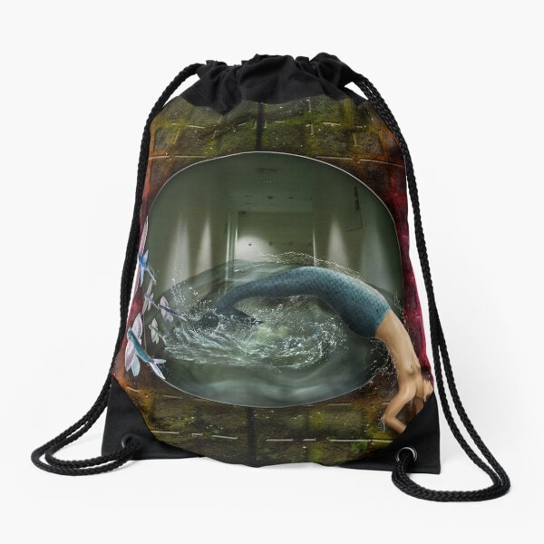 Against The Tide Drawstring Bag