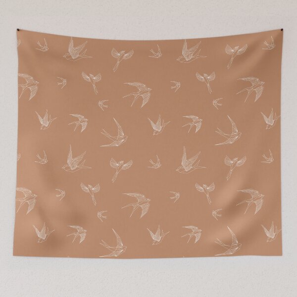 Item preview, Cream Geometric Birds Pattern designed and sold by 5thSeason.