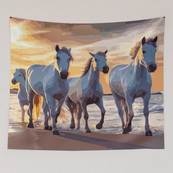 Item preview, Horses At The Beach Oil Painting designed and sold by zoe316.
