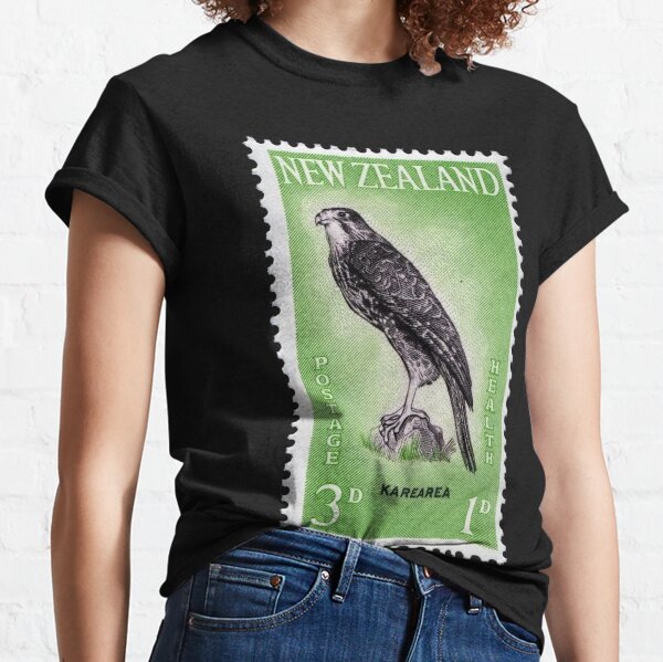 New Zealand Karearea bird Stamp 3D 1D - NZ Stamps Classic T-Shirt