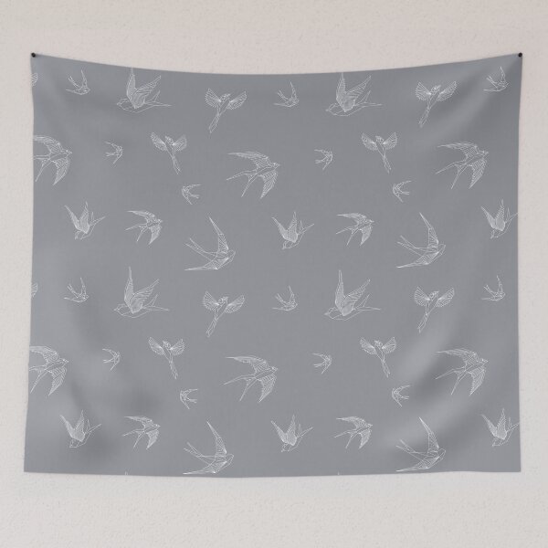 Item preview, Grey Geometric Birds Pattern designed and sold by 5thSeason.