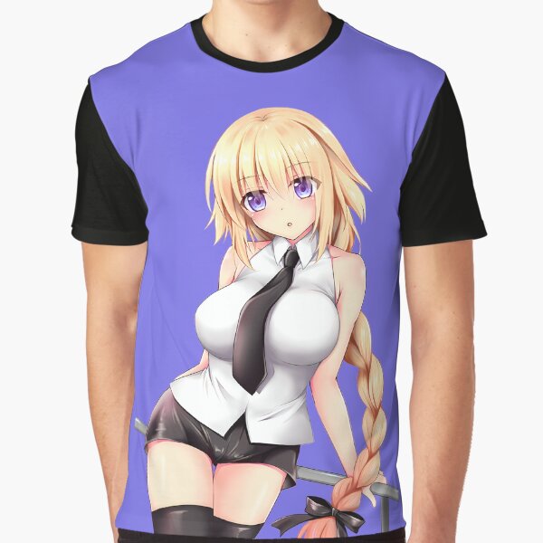 Jeanne d'Arc from Fate/Grand Order anime manga game. Oppai sexy waifu, cute girl | Colors Graphic T-Shirt