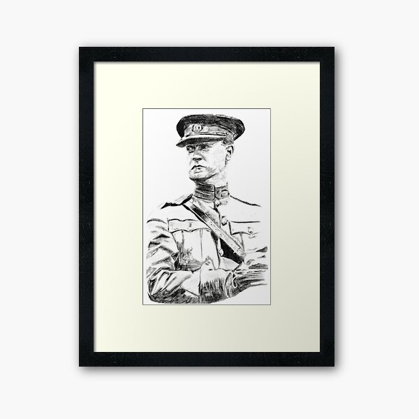 Michael Collins Black and White Drawing Framed Art Print