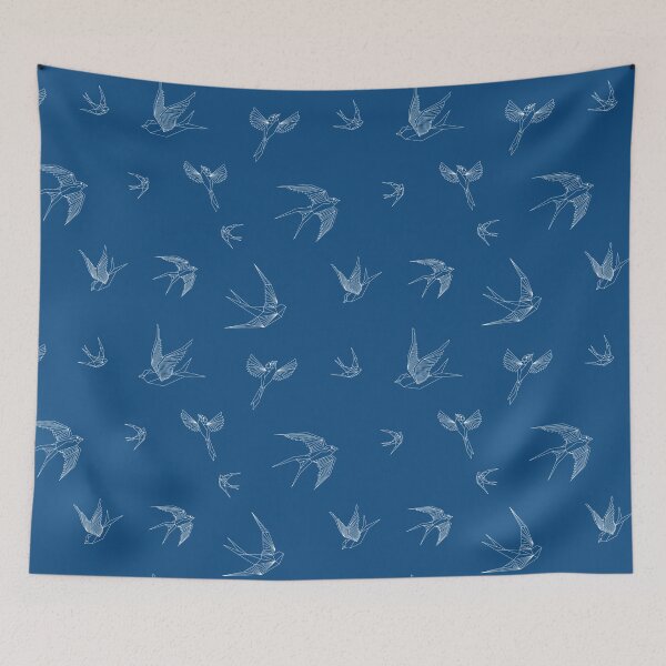 Item preview, Blue Geometric Birds Pattern designed and sold by 5thSeason.