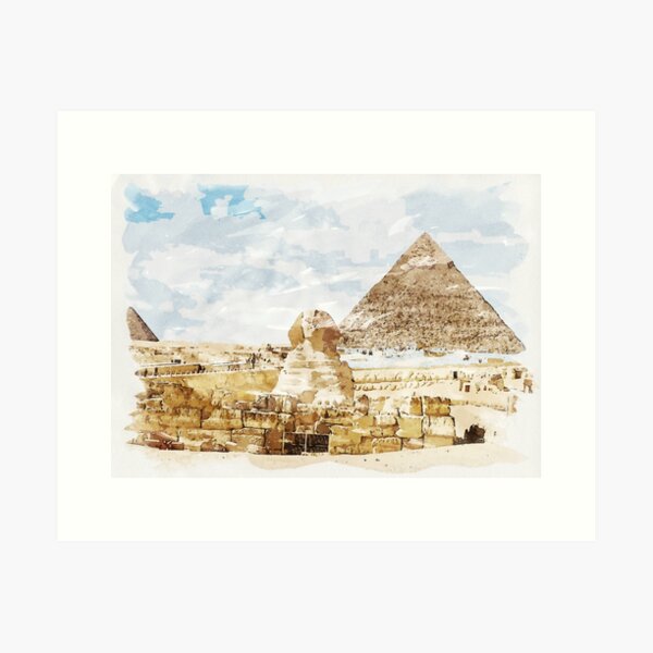 Artikel-Vorschau von Ägypten Sphinx Pyramiden von Gizeh Schöne reisende Kunstmalerei, designt und verkauft von Naumovski.