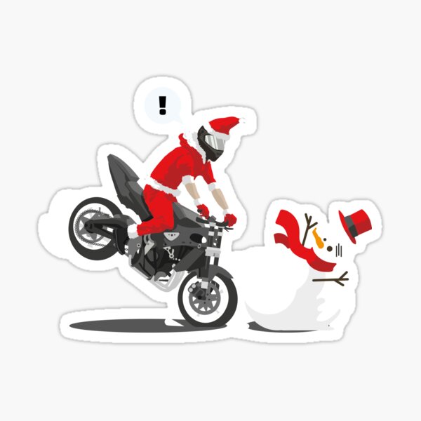 Christmas motorcycle stop Sticker