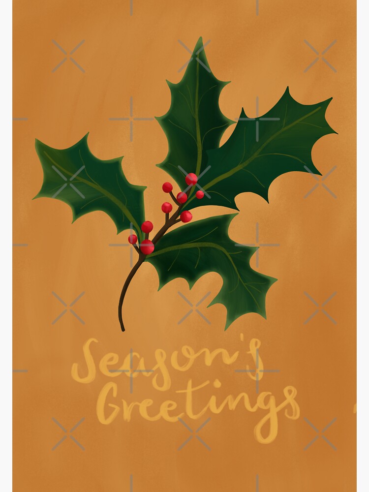 Seasons‘s Greetings Holly Branch by KatLangeDesign
