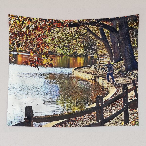 Item preview, Mountainside NJ - Fishing in Echo Lake Park designed and sold by Susan Savad.