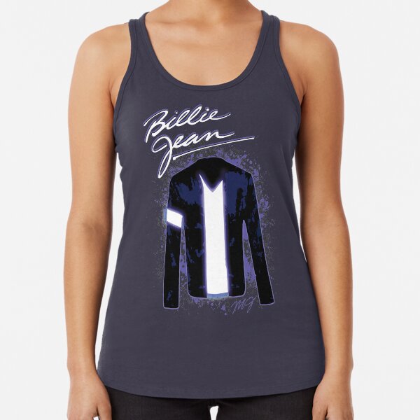 BILLIE JEAN retro live jacket graphic (Michael Jackson - Thriller) Racerback Tank Top