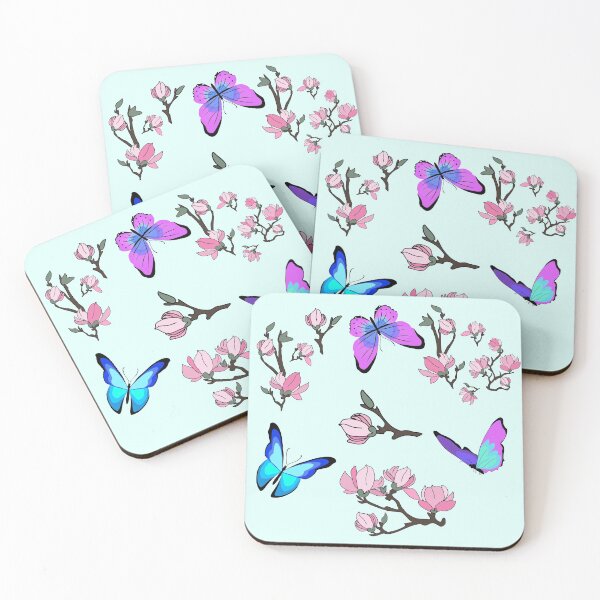 Item preview, Magnolia flowers and butterflies designed and sold by orangerinka.