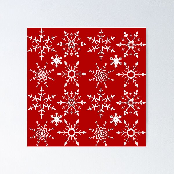 Item preview, Cute Snowflakes on Red Background designed and sold by The Sober Art.