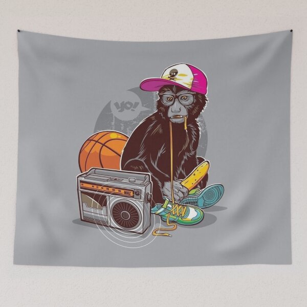 Item preview, rap lover little monkey drawing designed and sold by 42youbest.