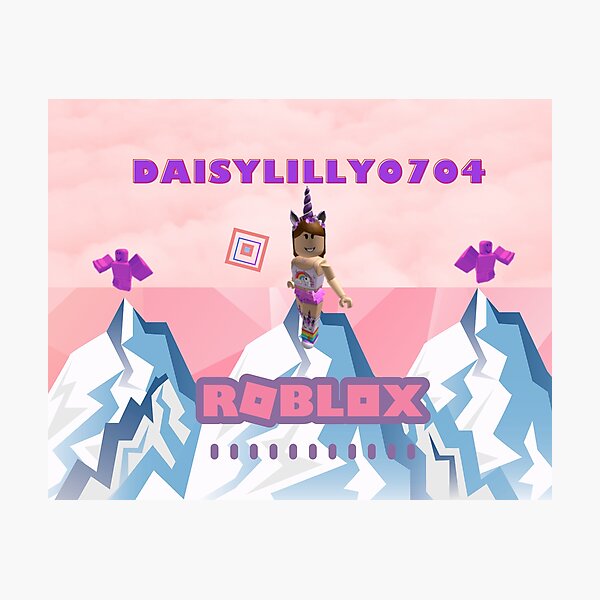 Pink Roblox Unicorn Girl Photographic Print By Nilscotte20 Redbubble - pink roblox girl