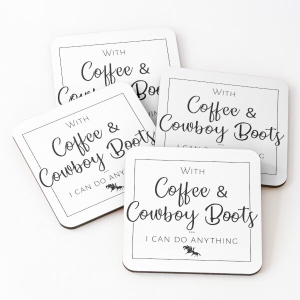 Item preview, COFFEE AND COWBOY BOOTS designed and sold by The Tricky Pony Co..