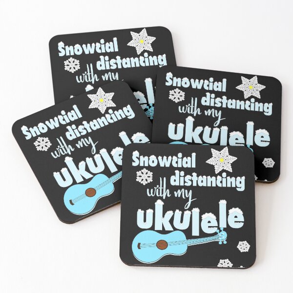 Item preview, Snowcial distancing with my ukulele designed and sold by DeliriousSteve.
